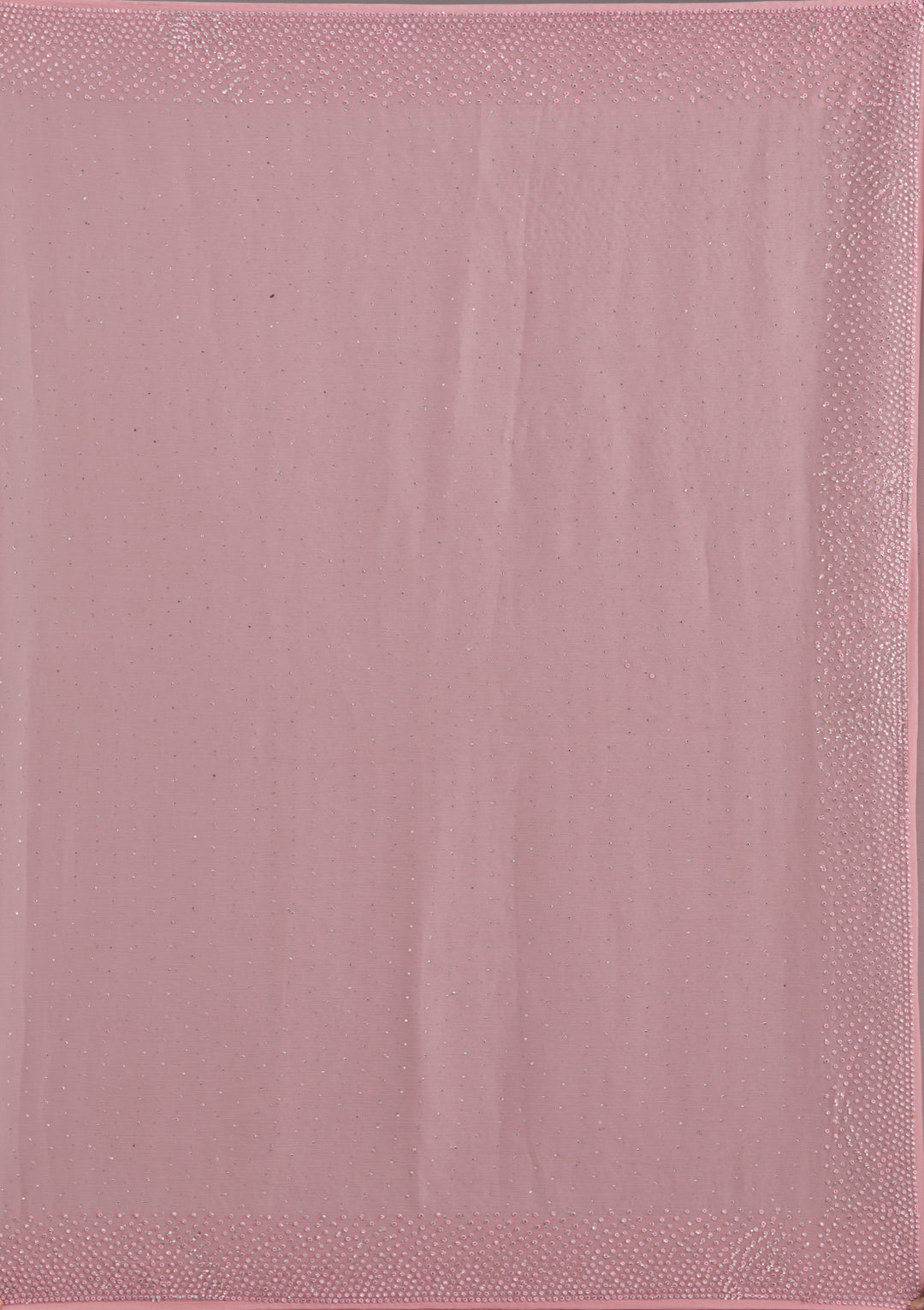 Gajari Pink Stonework (Silver) Chiffon Saree