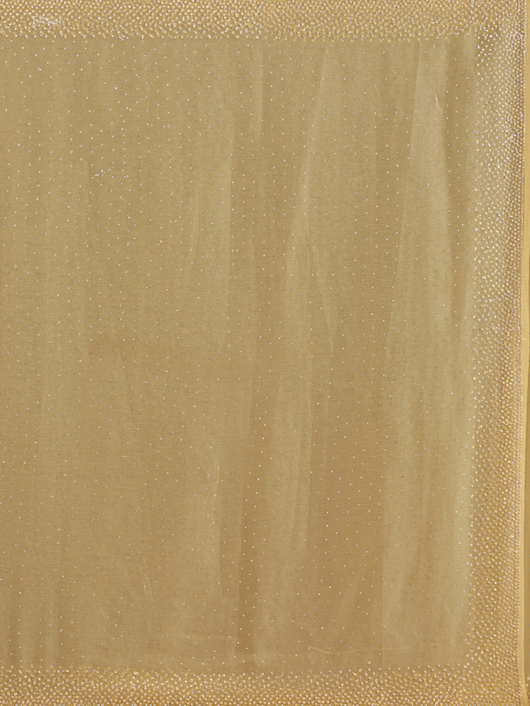 Yellow Stonework (Silver) Chiffon Saree