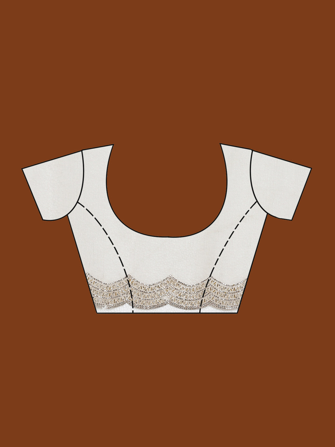 Beige Stonework (Gold) Chiffon Saree