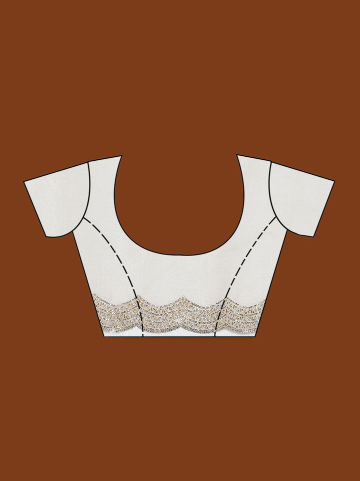 Beige Stonework (Gold) Chiffon Saree