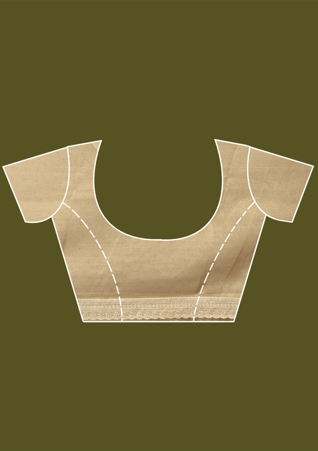 Beige Zariwork (Gold) Tissue Saree