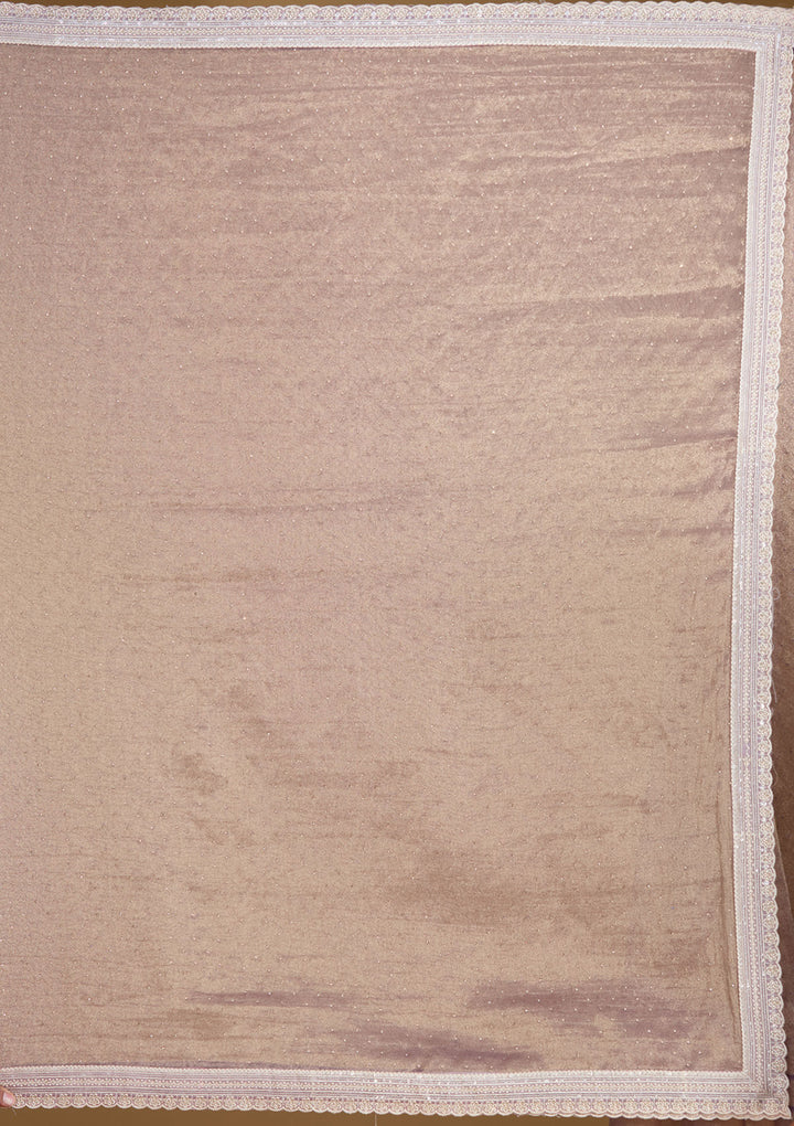 Lavender Zariwork (Gold) Tissue Saree