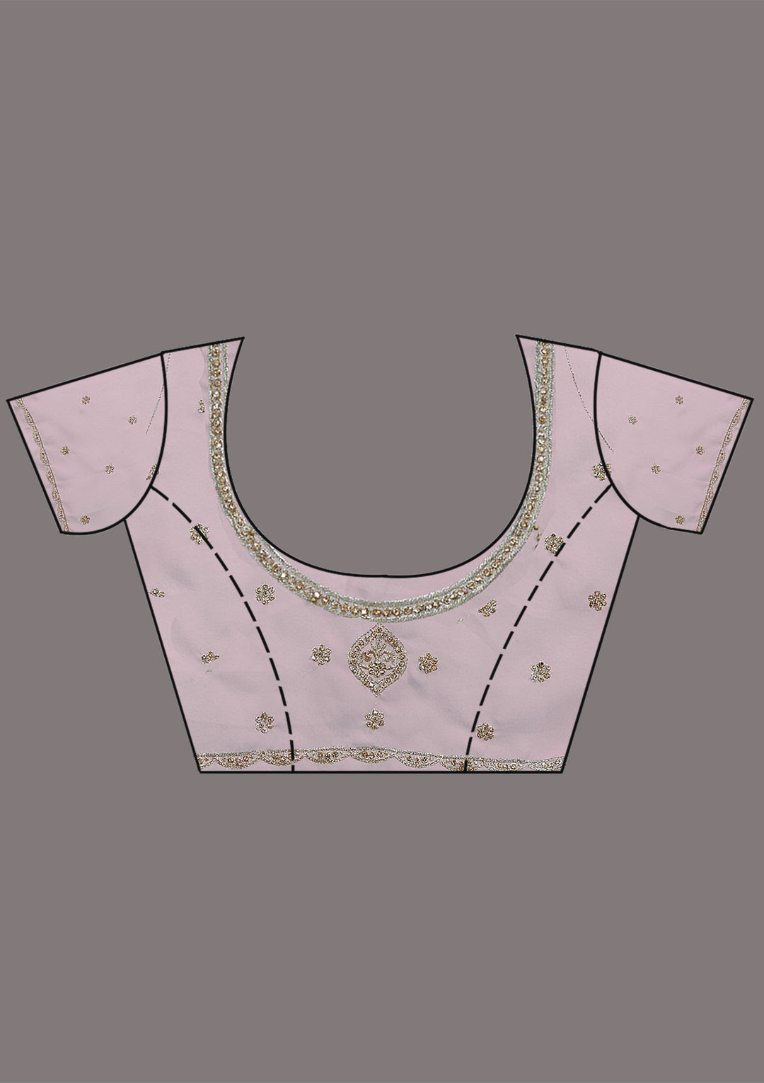 Baby Pink Zariwork (Gold) Georgette Saree