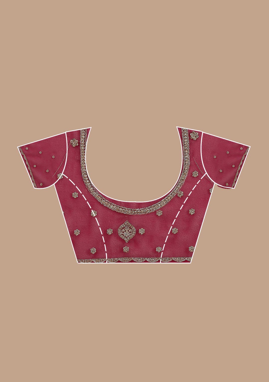 Maroon Zariwork (Gold) Georgette Saree