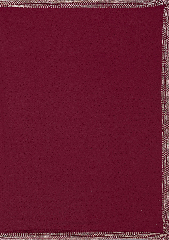 Maroon Stonework (Gold) Georgette Saree