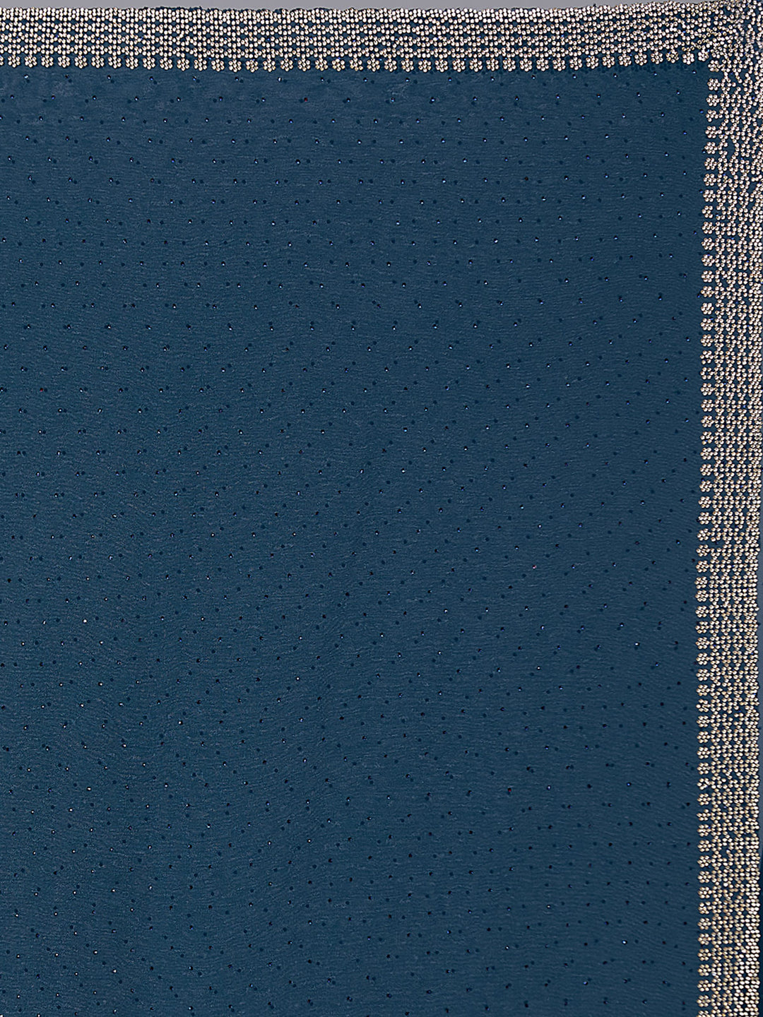 Peacock Blue Stonework (Gold) Georgette Saree