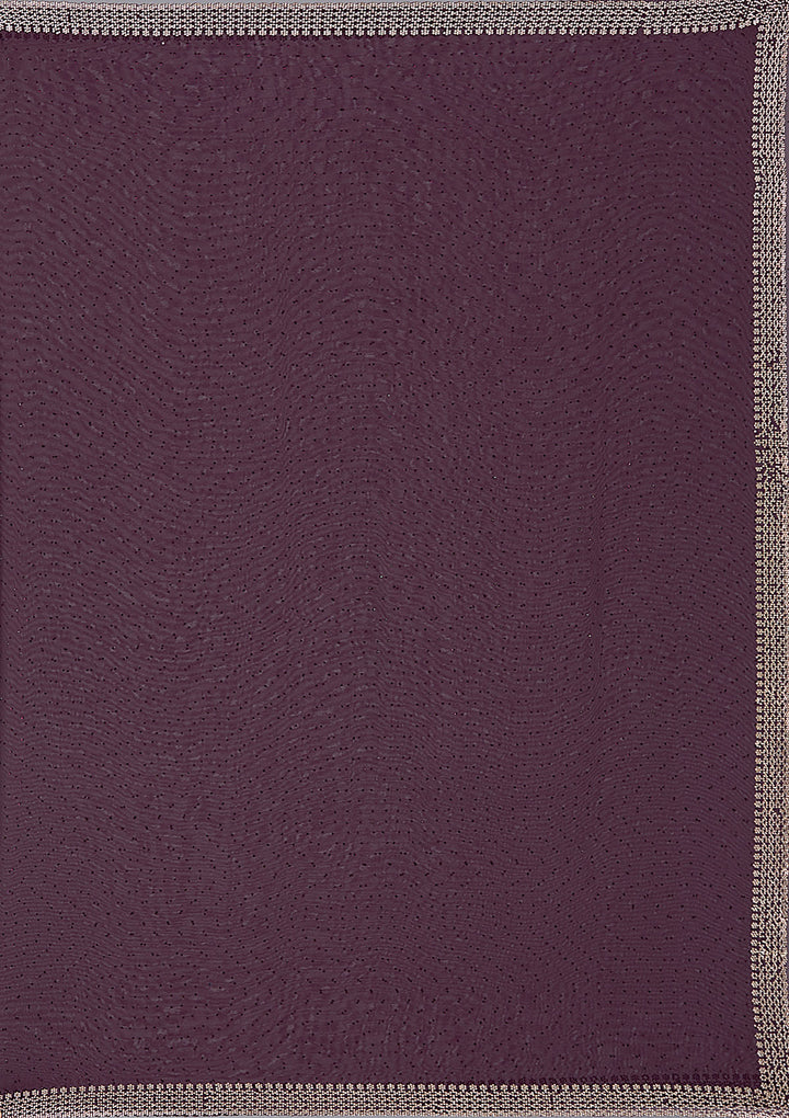 Purple Stonework (Gold) Georgette Saree