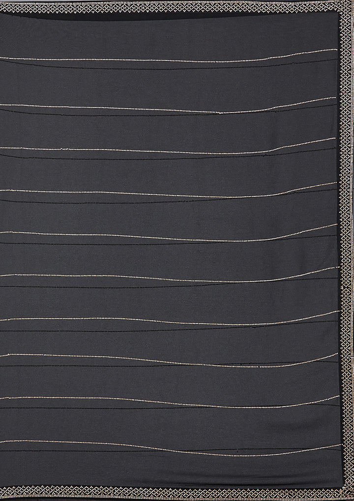Black Stonework (Gold) Georgette Saree