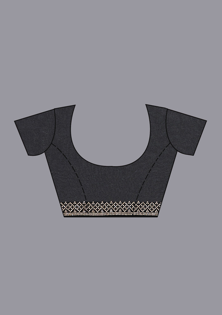 Black Stonework (Gold) Georgette Saree