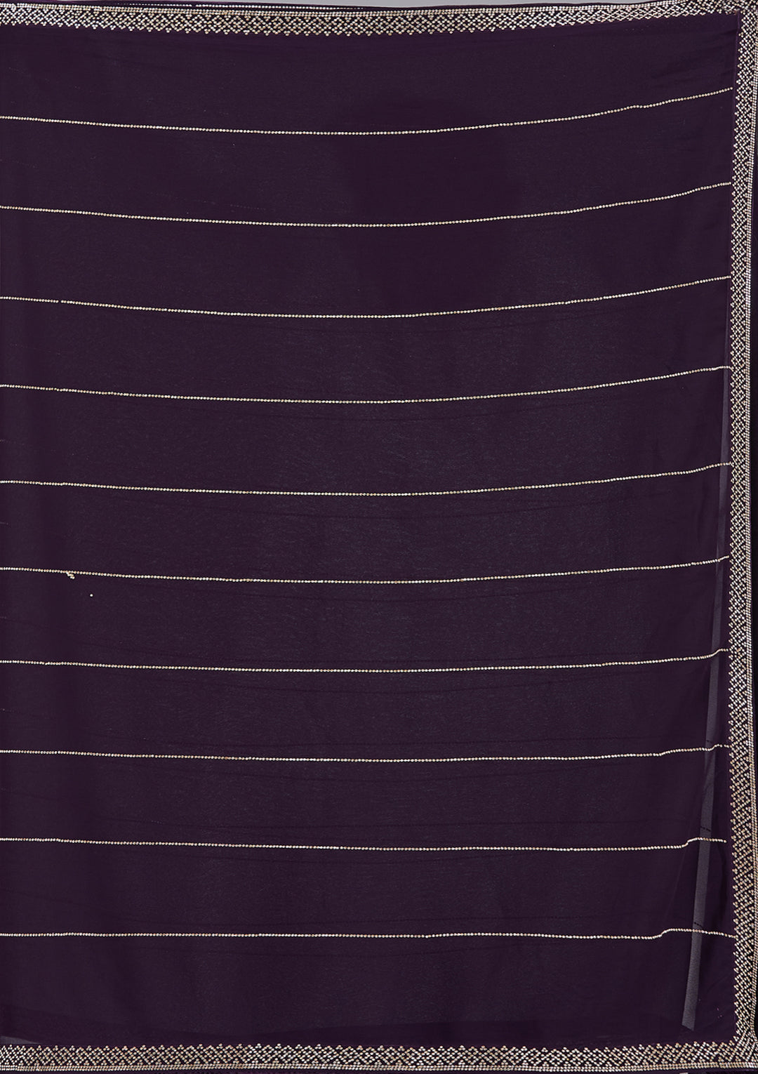 Purple Stonework (Gold) Georgette Saree