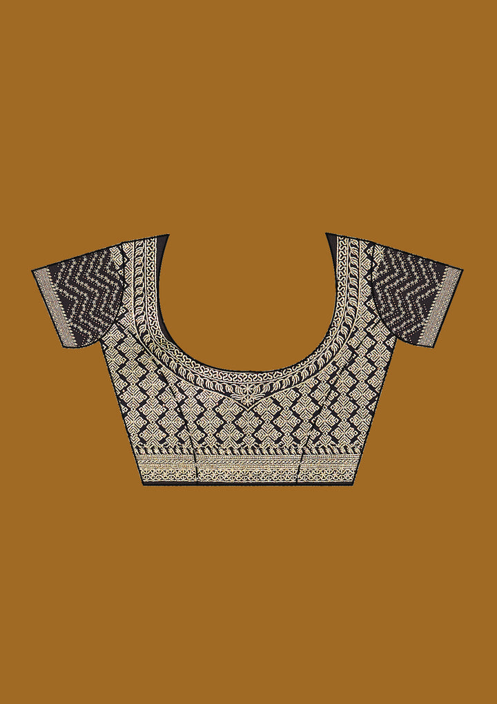 Navy Blue Zariwork (Silver) Georgette Saree