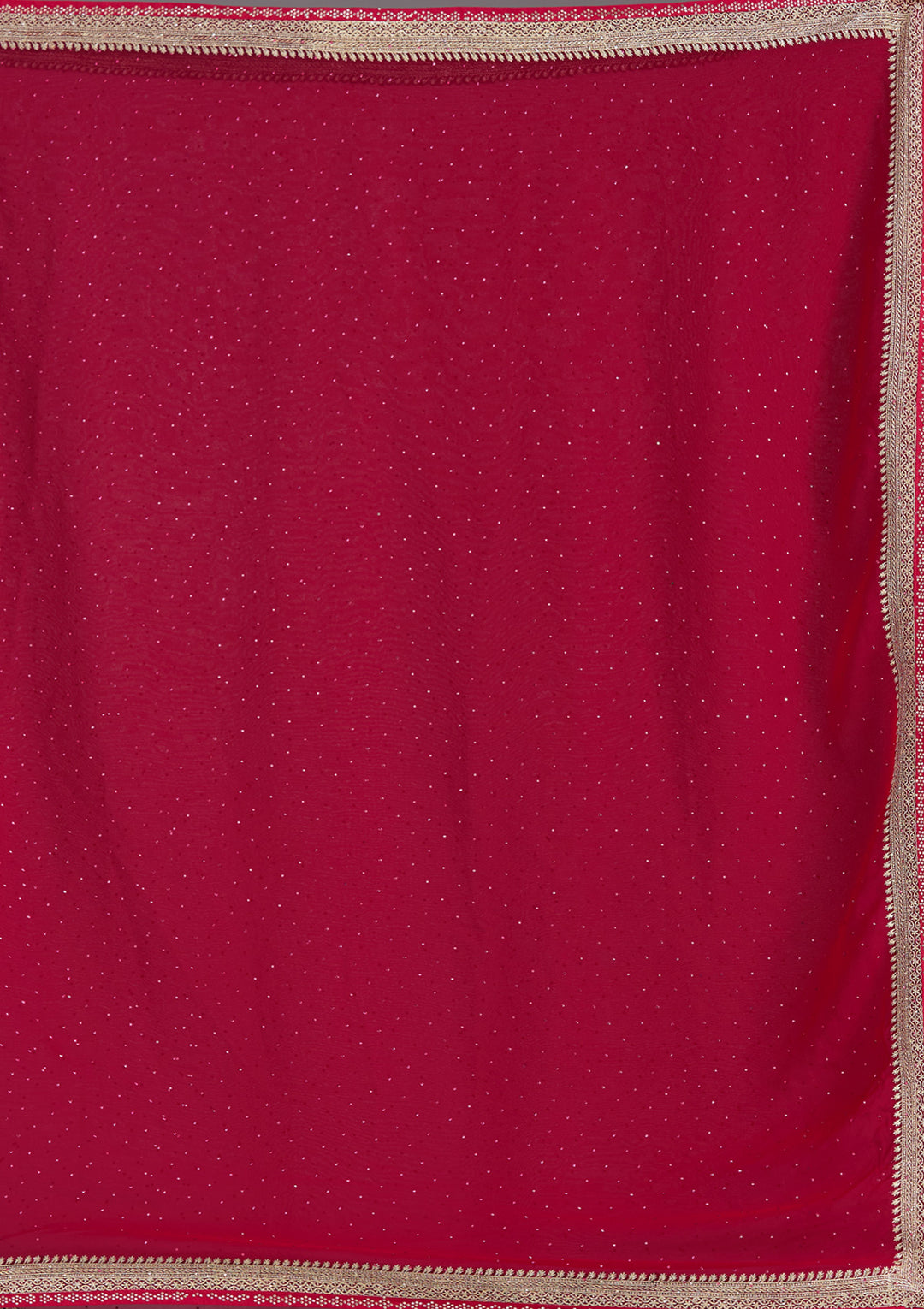 Rani Pink Zariwork (Silver) Georgette Saree