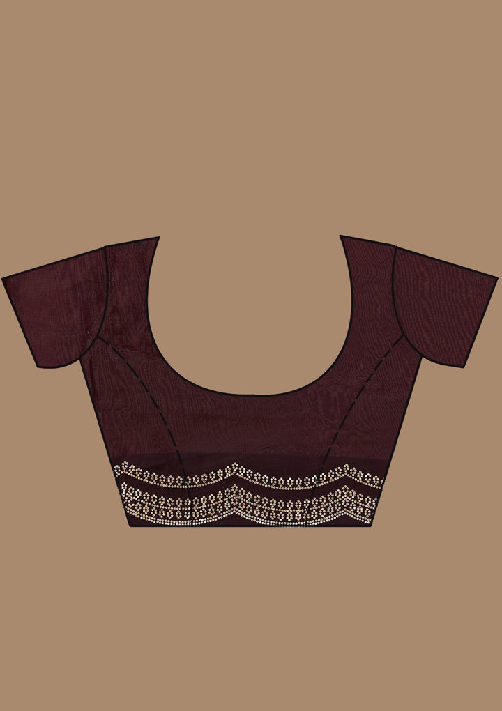 Red Stonework (Gold) Tissue Saree