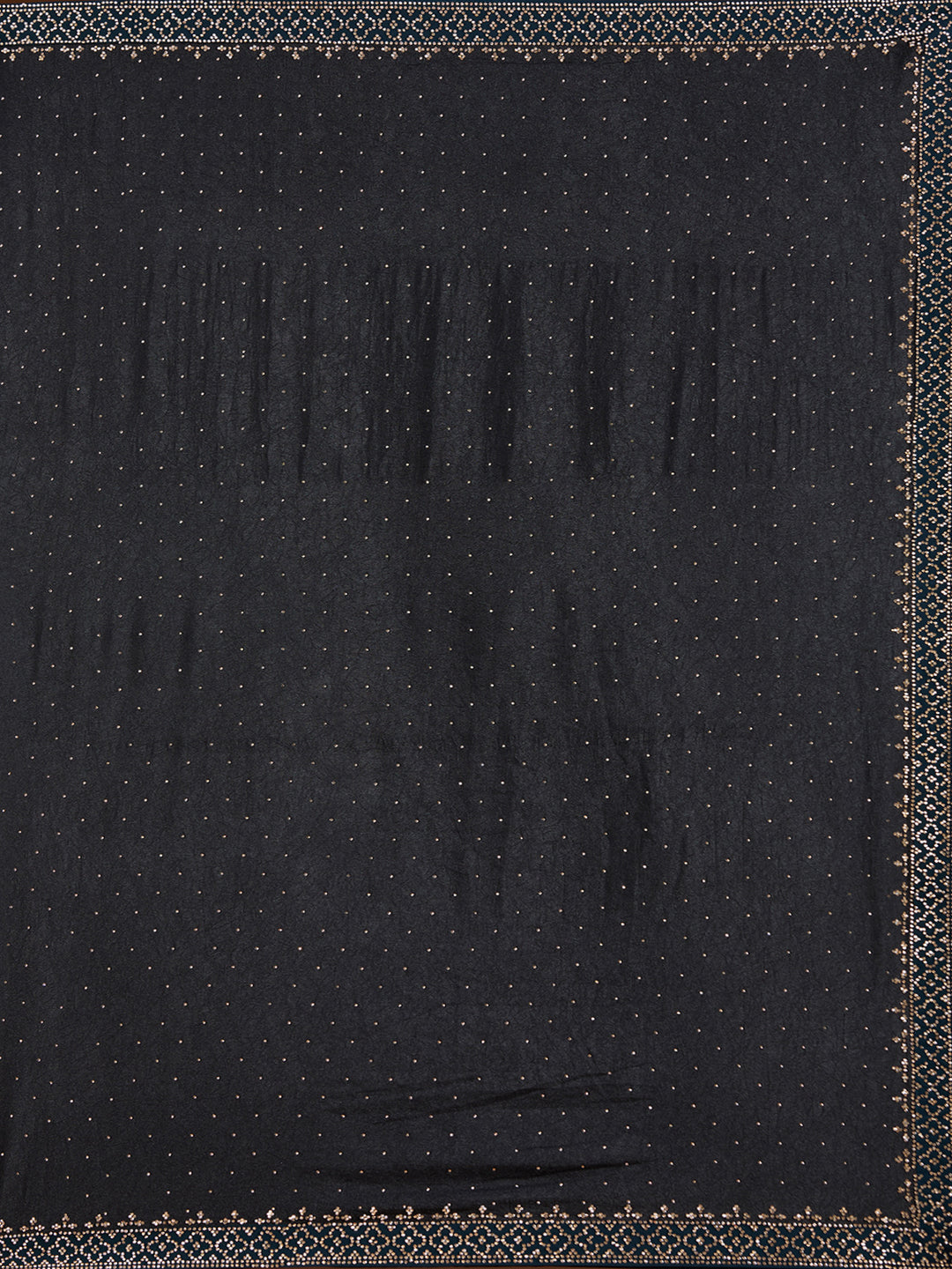 Black Stonework (Silver) Velvet Saree