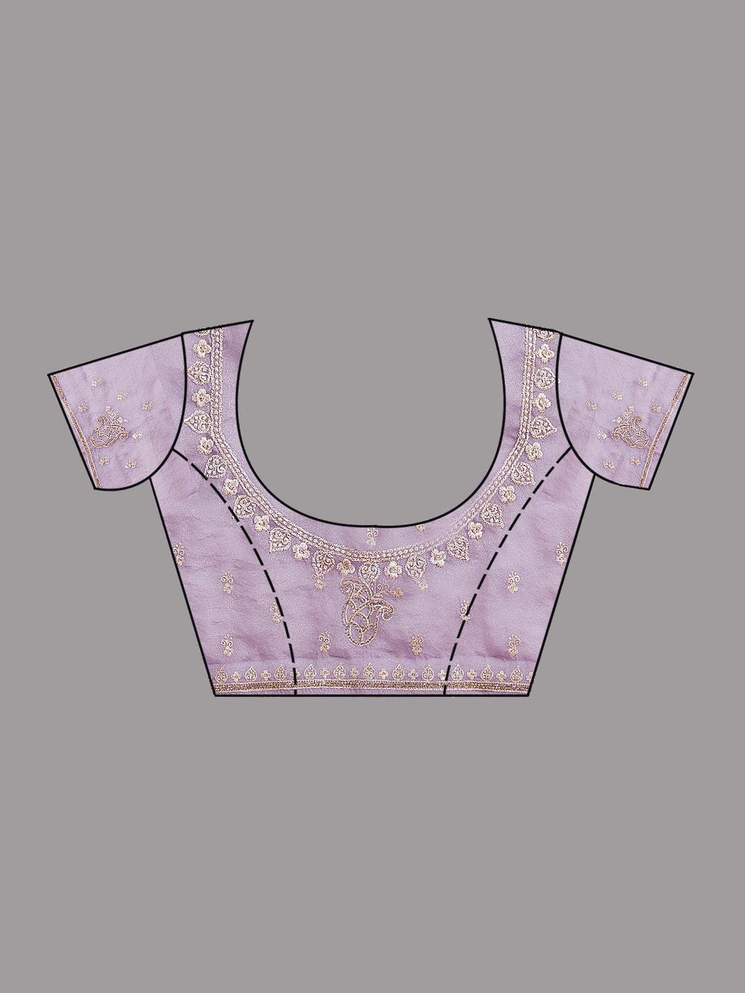 Lavender Zariwork (Silver) Tissue Saree