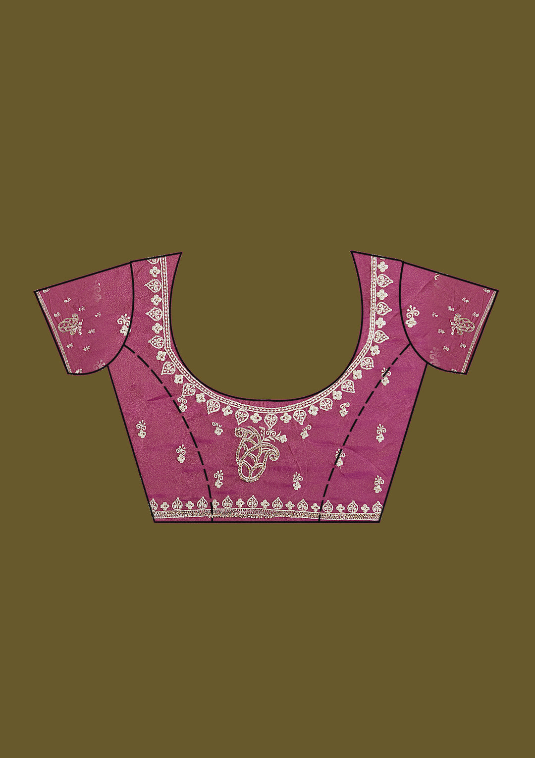 Onion Pink Zariwork (Silver) Tissue Saree