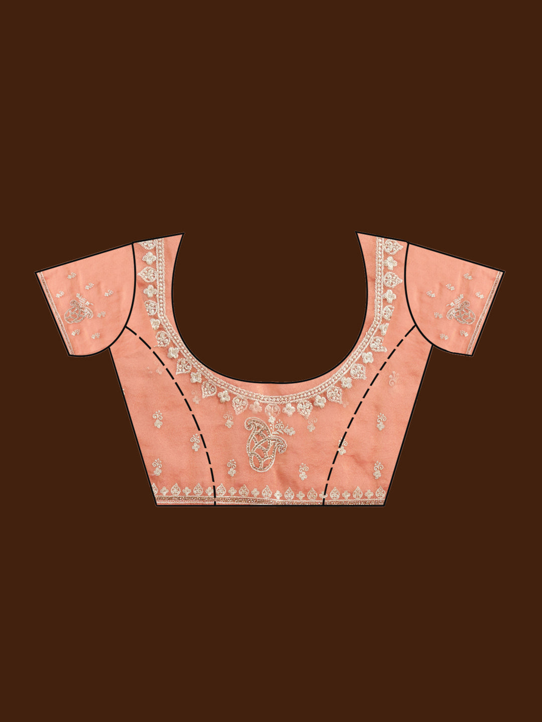 Rust Zariwork (Silver) Tissue Saree