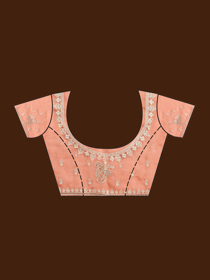 Rust Zariwork (Silver) Tissue Saree