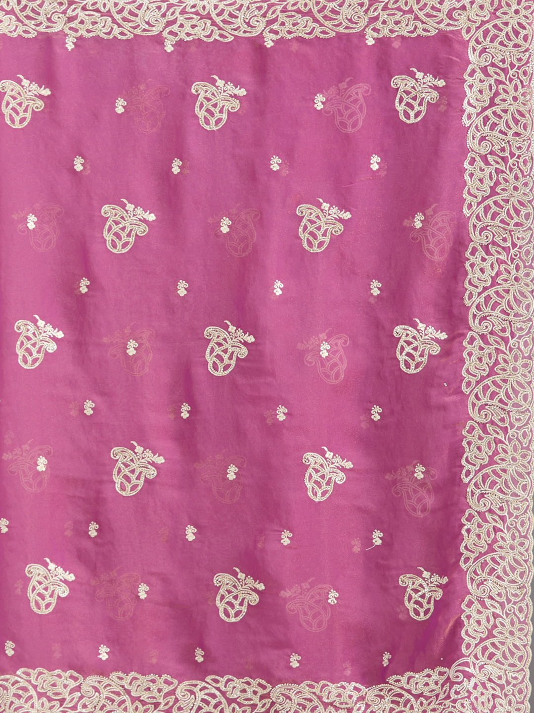 Wine Zariwork (Silver) Tissue Saree