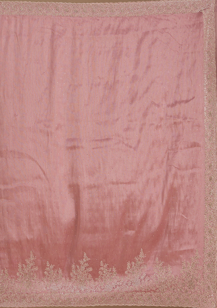 Onion Pink Cording Tissue Saree