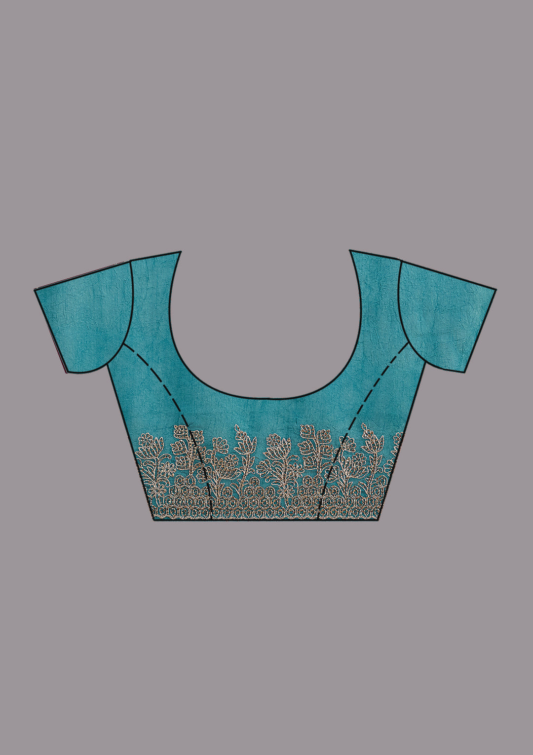 Blue Threadwork Tissue Saree