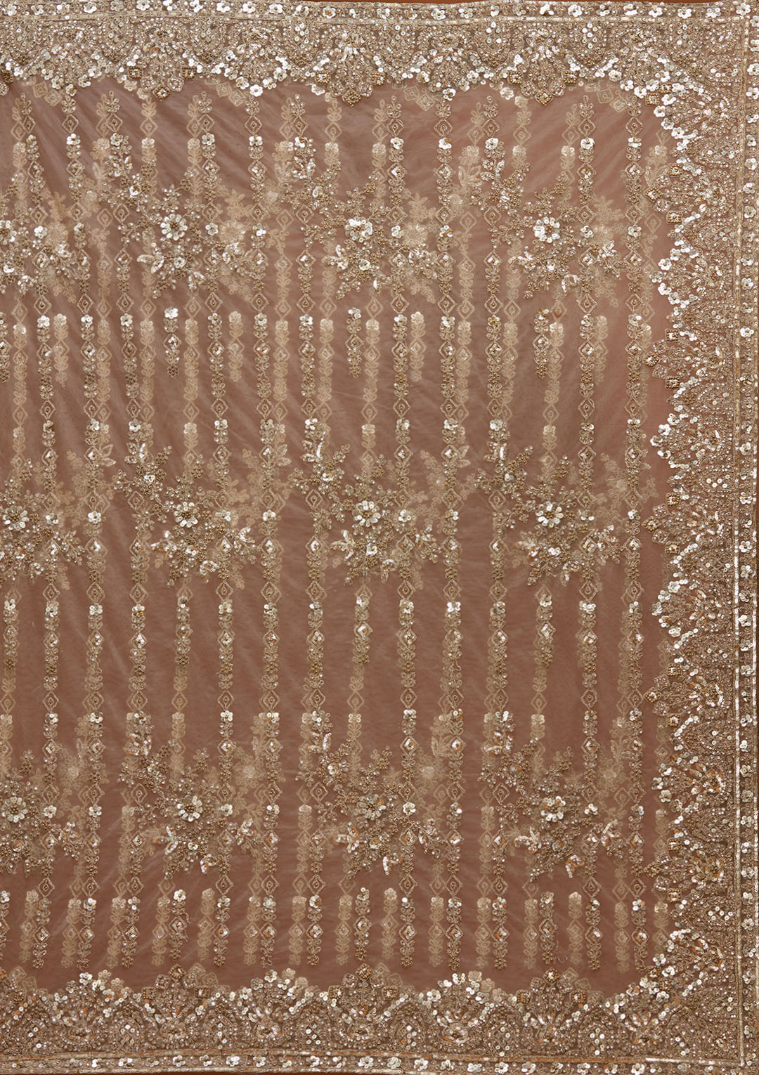 Baby Pink Cording Net Saree