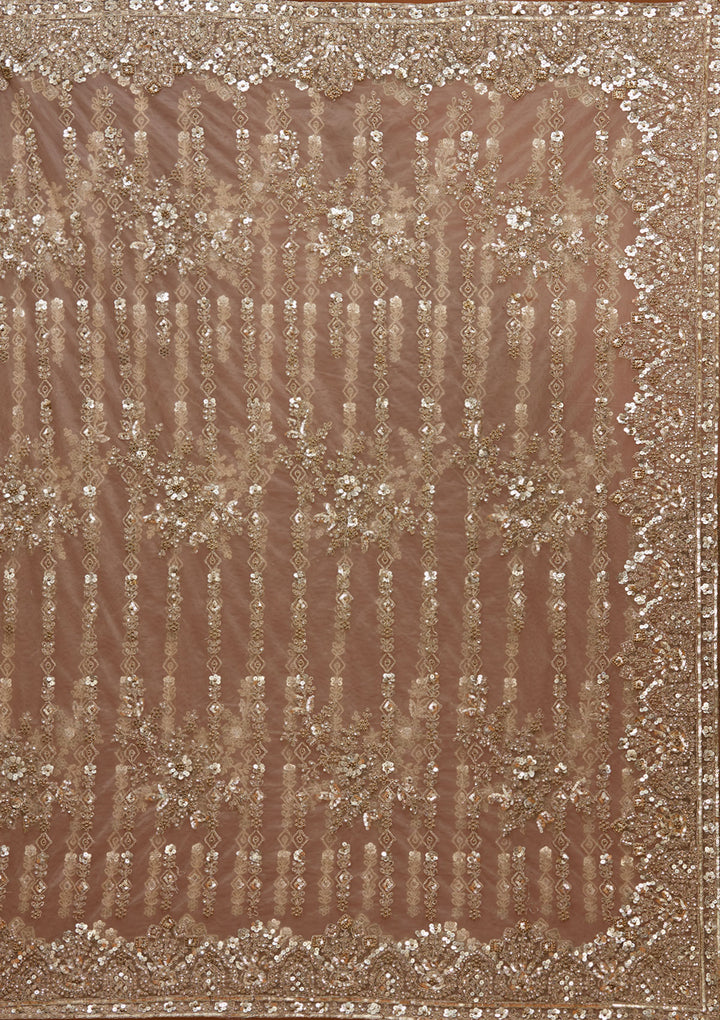 Baby Pink Cording Net Saree