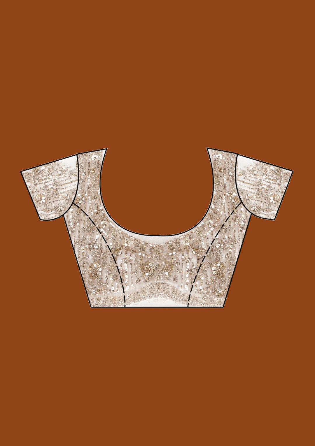 Beige Cording Net Saree