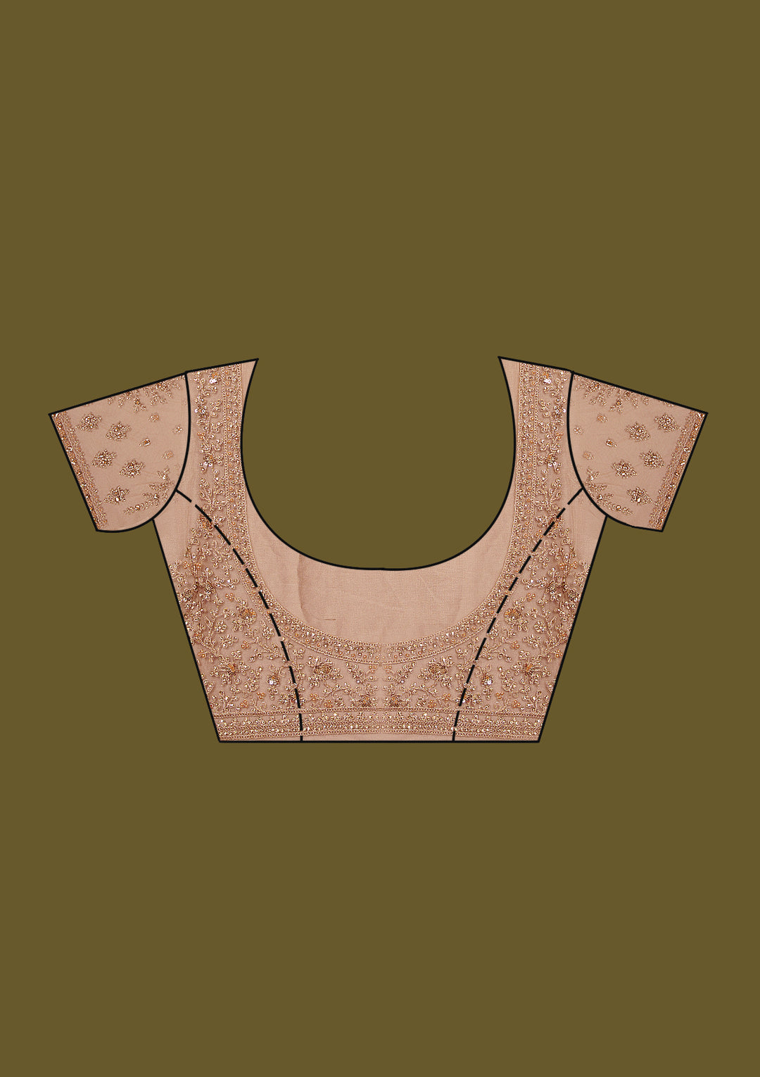 Beige Zariwork (Gold) Net Saree