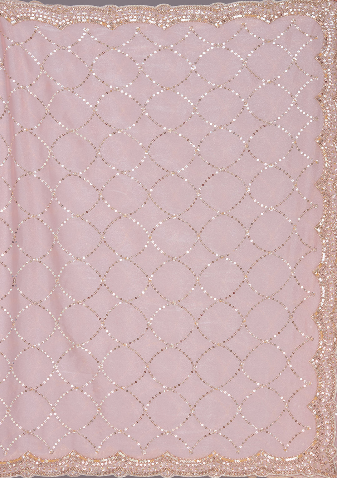 Pink Sequins Tissue Saree