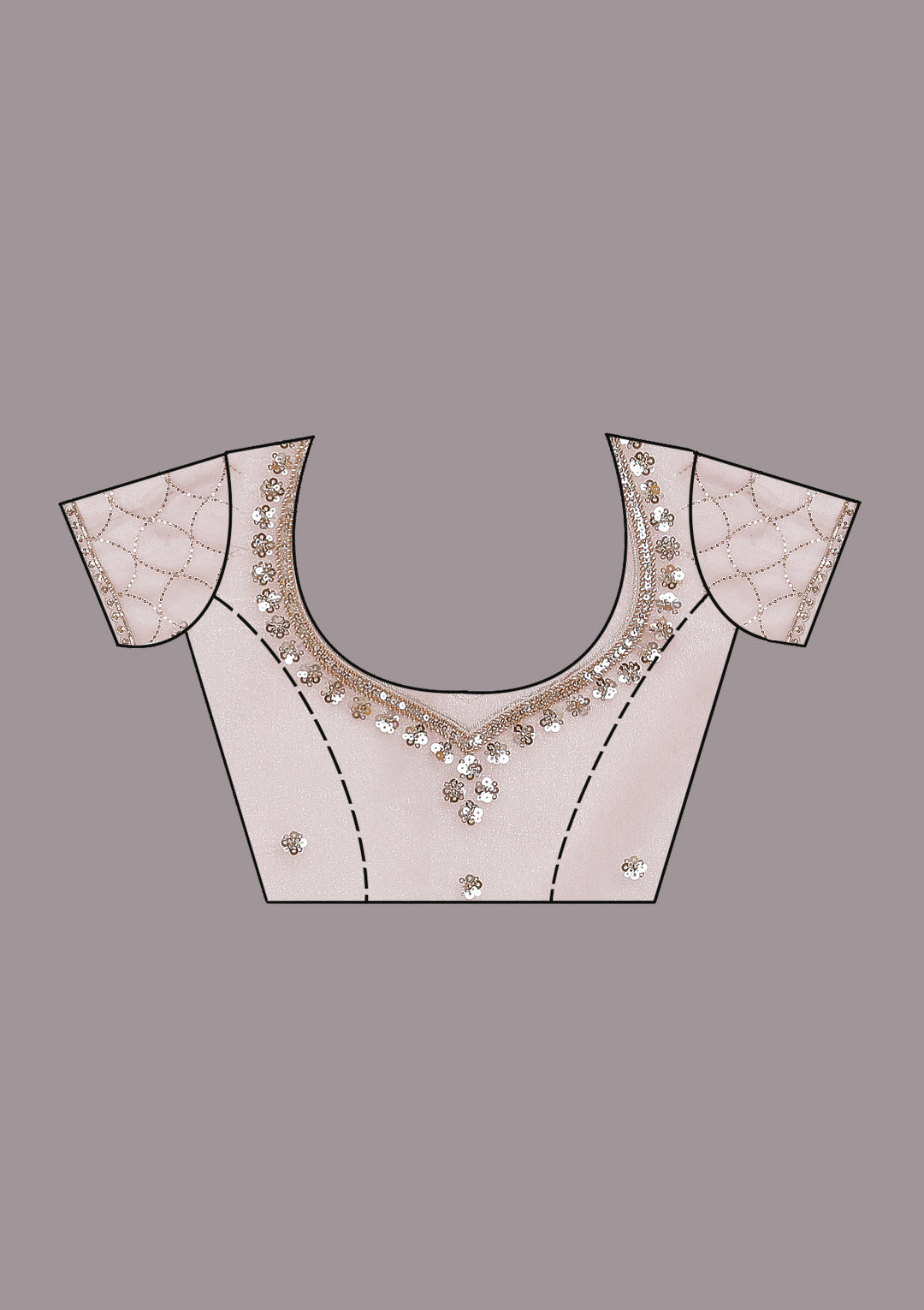 Pink Sequins Tissue Saree