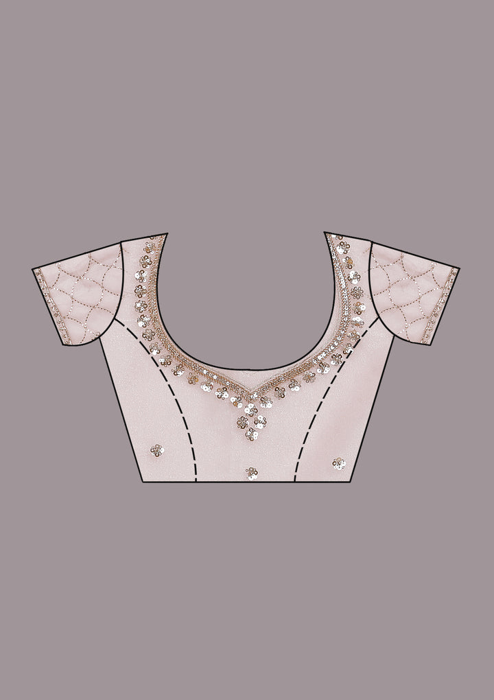 Pink Sequins Tissue Saree