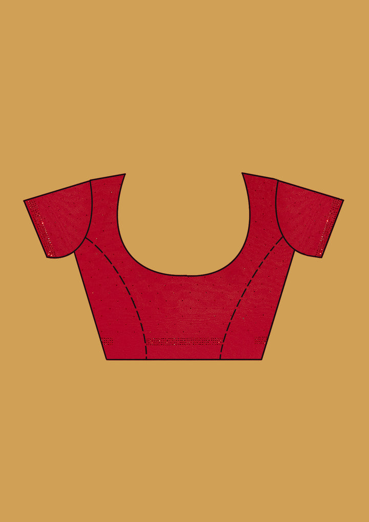 Red Swarovski Georgette Saree