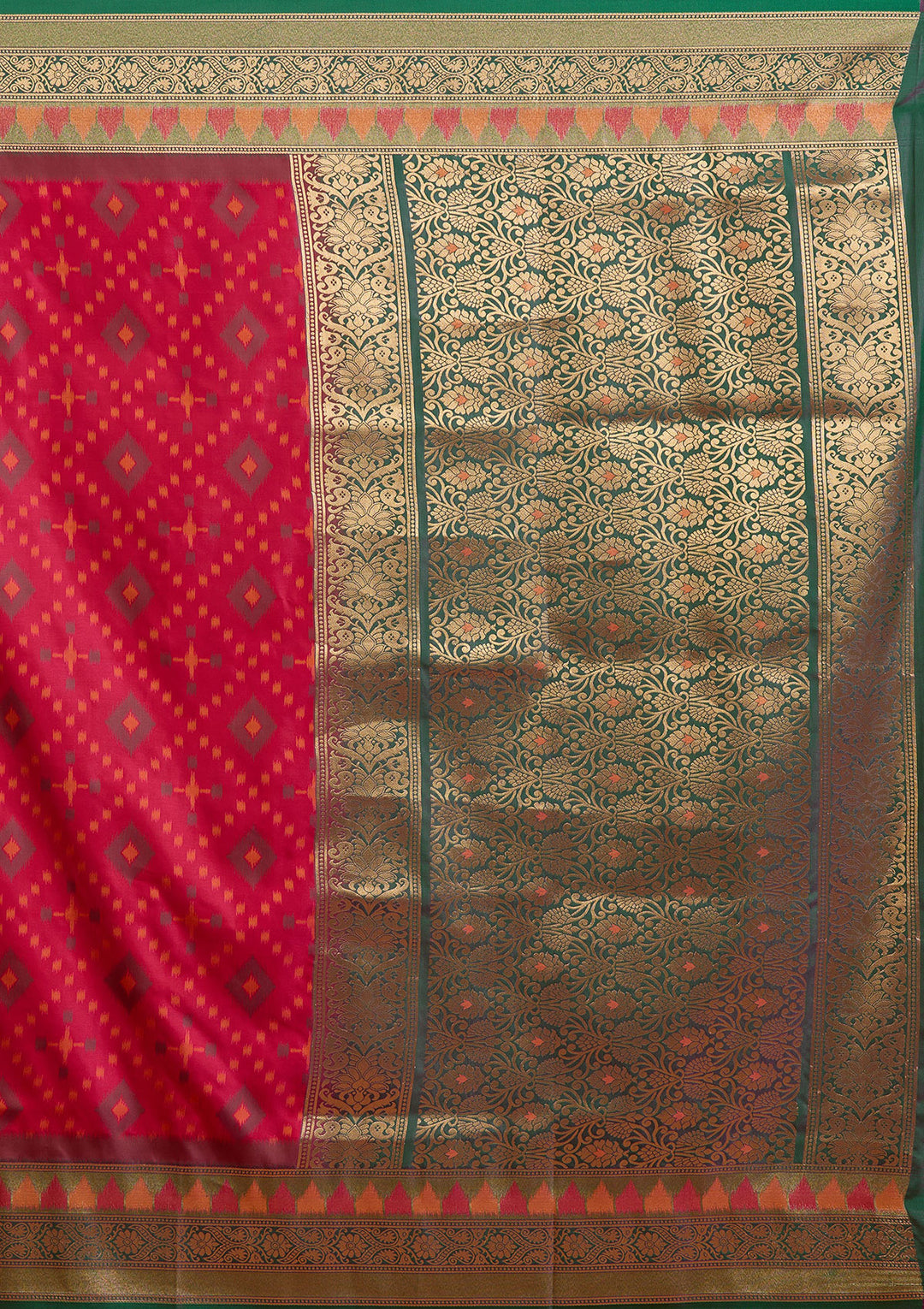 Rani Pink Pochampalli Silk Saree