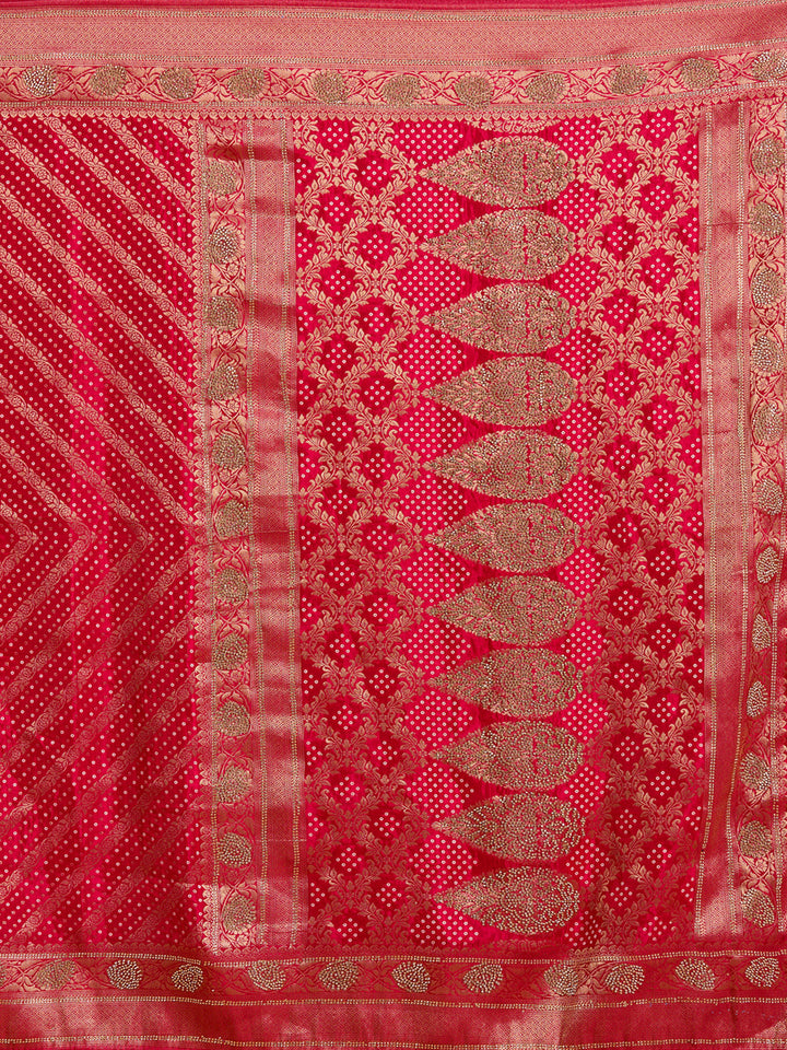 Magenta Pink Stonework Silk Saree