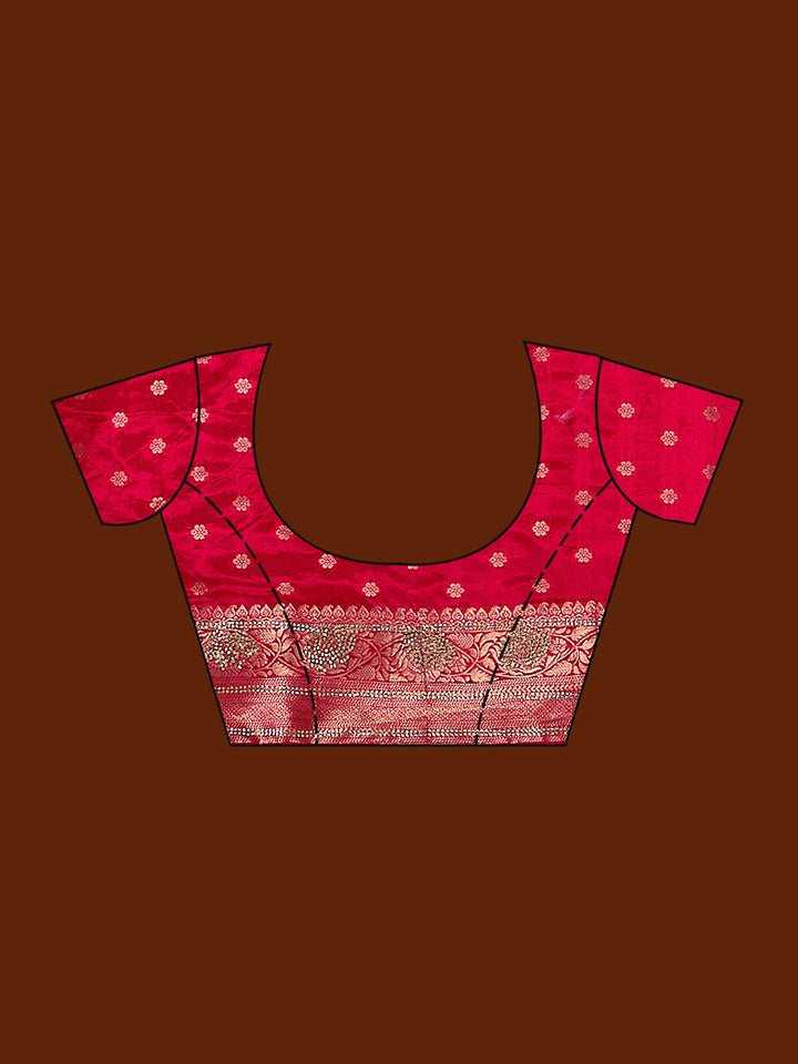 Magenta Pink Stonework Silk Saree
