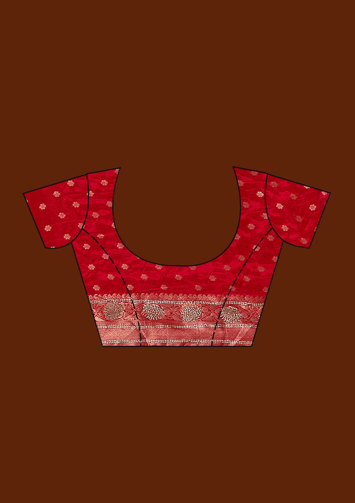 Red Stonework Silk Saree