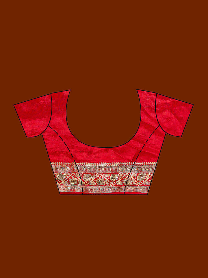 Red Stonework Silk Saree