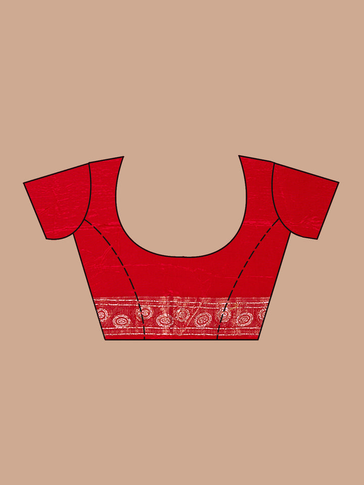 Red Stonework Silk Saree