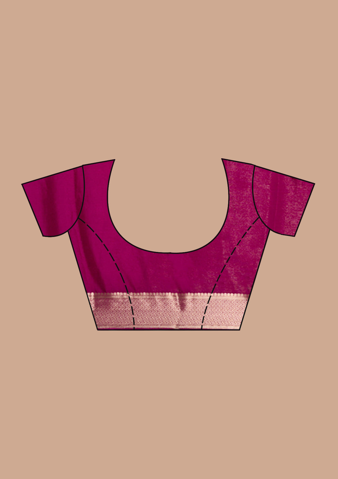 Magenta Pink Zariwork (Gold)  Silk Saree