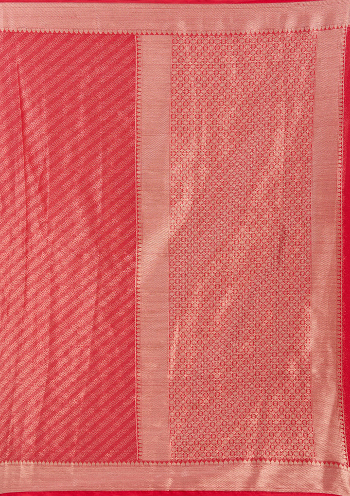 Red Zariwork (Gold) Georgette Silk_Saree