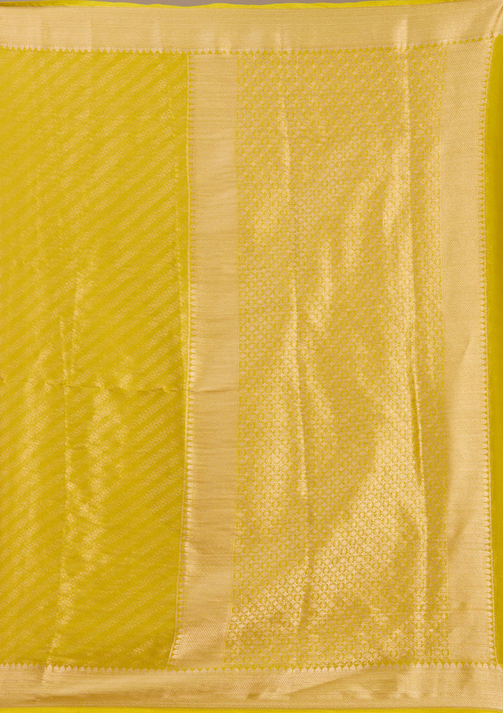 Yellow Zariwork (Gold) Georgette Silk_Saree