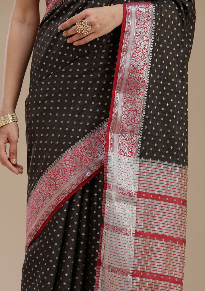 Black Cutdana Georgette Silk Saree