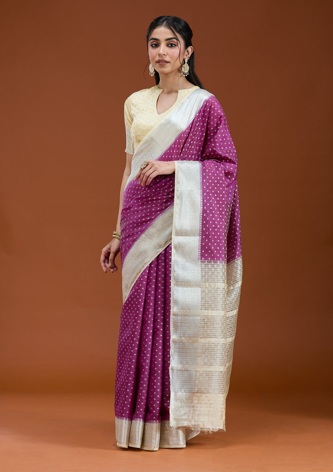 Wine Null Silk Silk_Saree