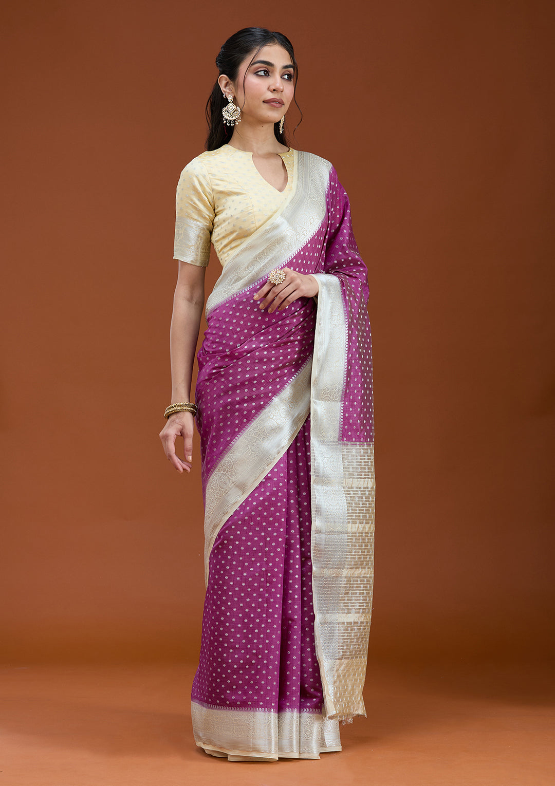 Wine Null Silk Silk_Saree