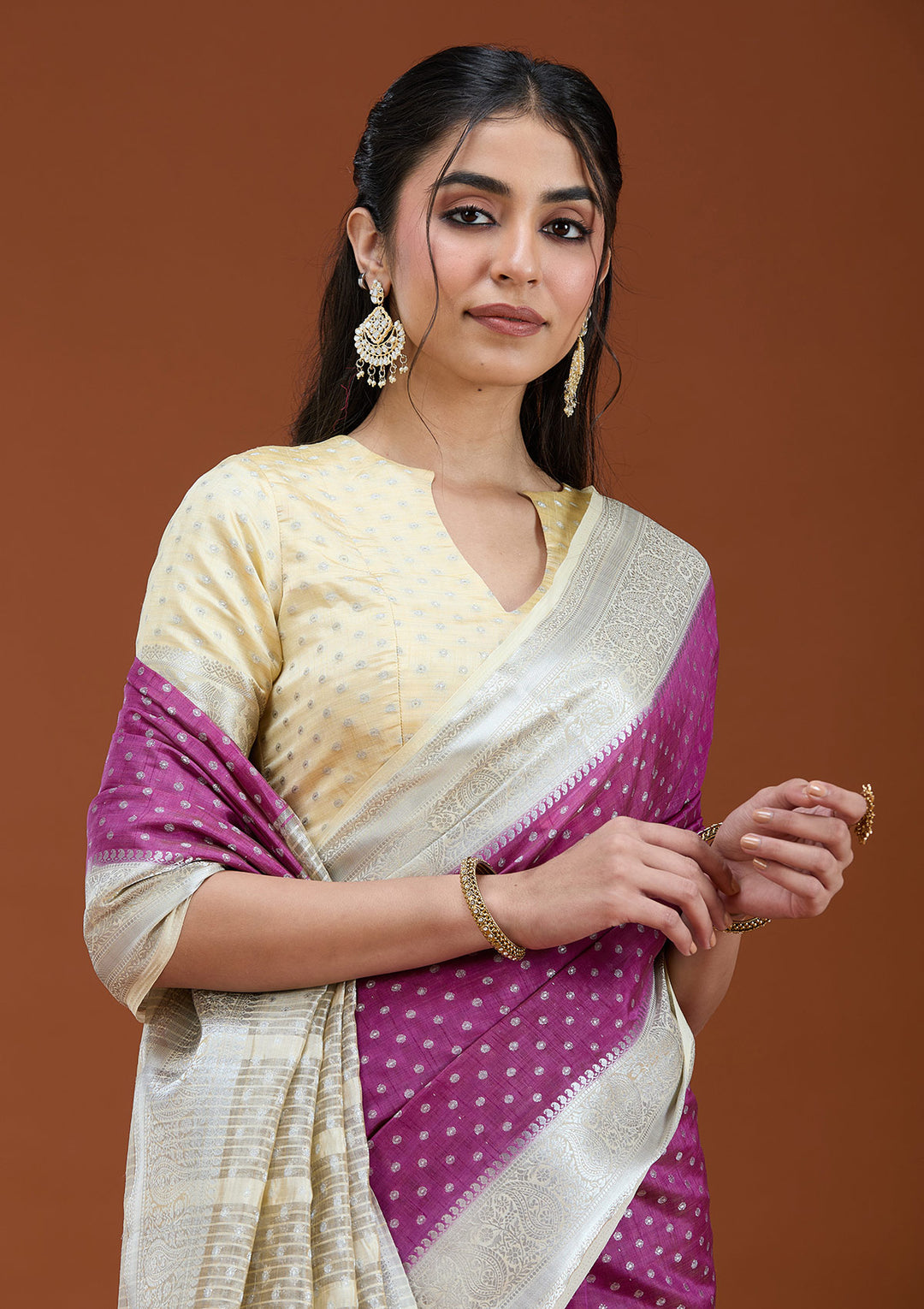 Wine Null Silk Silk_Saree