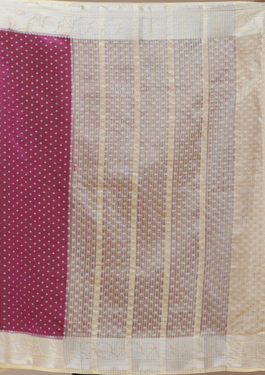Wine Zariwork (Silver) Tussar Silk Saree