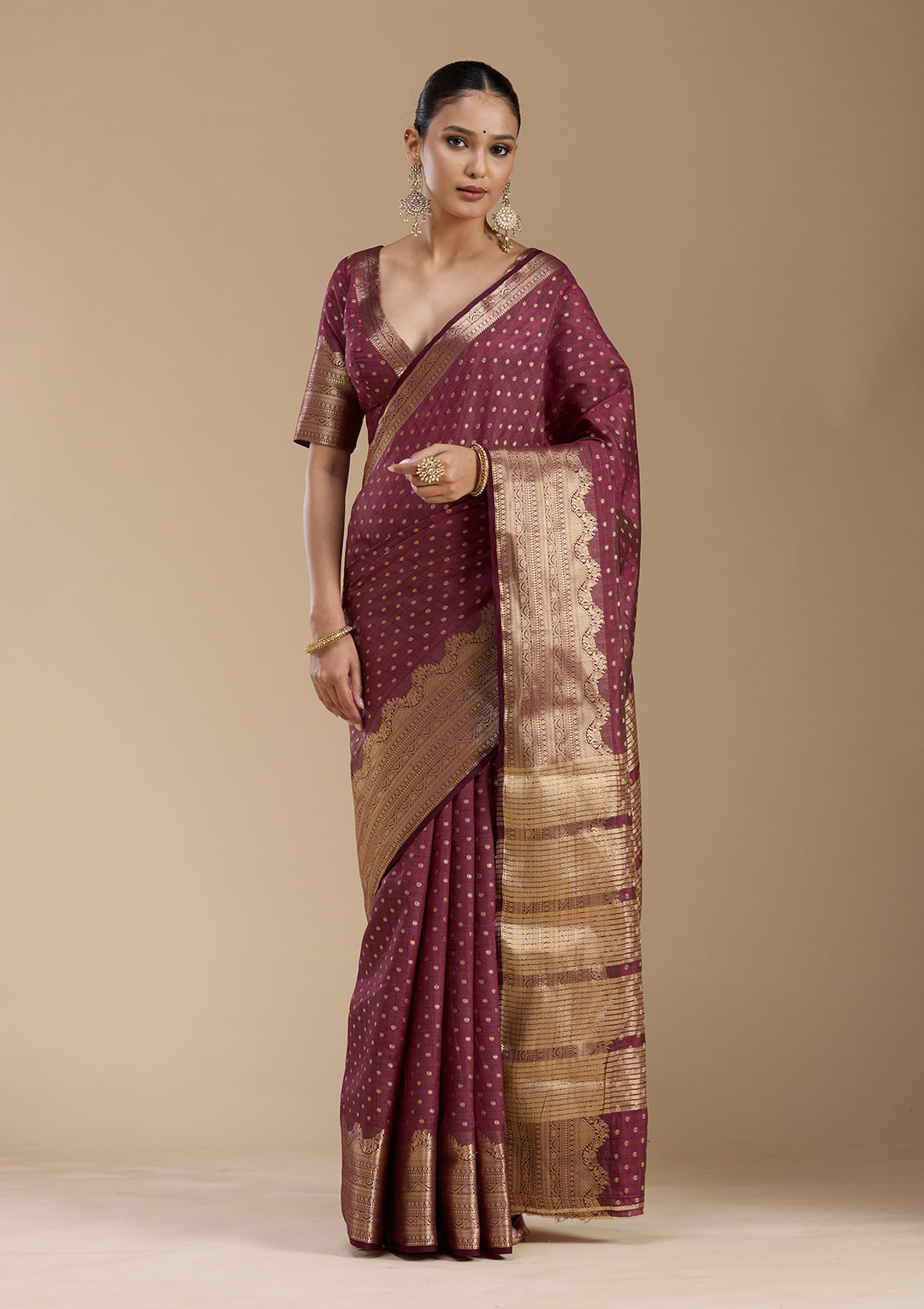 Brown Kanjivaram Silk Saree