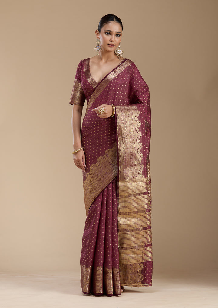 Brown Kanjivaram Silk Saree