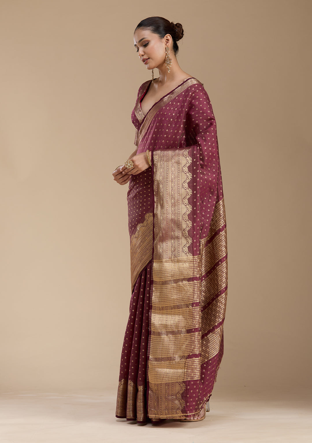 Brown Kanjivaram Silk Saree